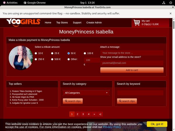 MoneyprincessIsabell Porn Account