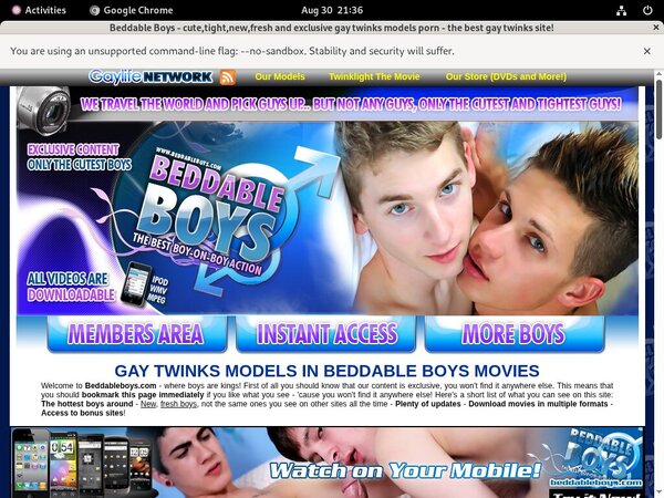 Beddable Boys Paypal Sign Up